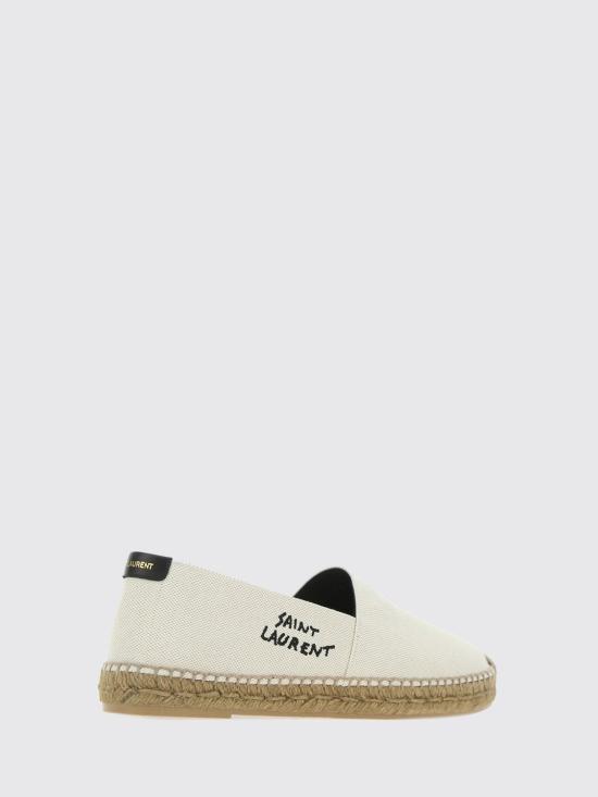 26SS 생로랑 캔버스 자수 에스파드리유 6059511P210 9380 White - SAINT LAURENT