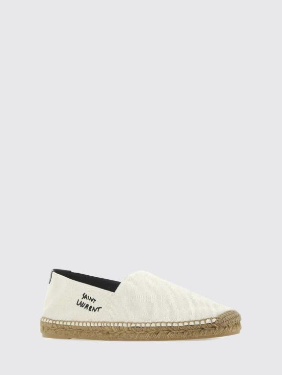 26SS 생로랑 캔버스 자수 에스파드리유 6059511P210 9380 White - SAINT LAURENT