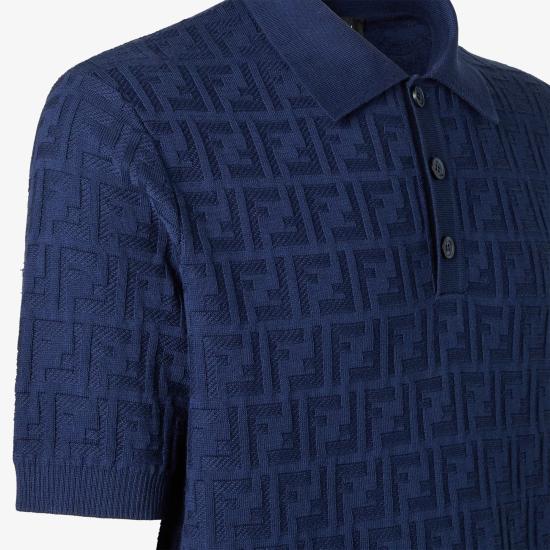 26FW 펜디 폴로 티셔츠 FZC162AUW0F0QA2 Blue - FENDI