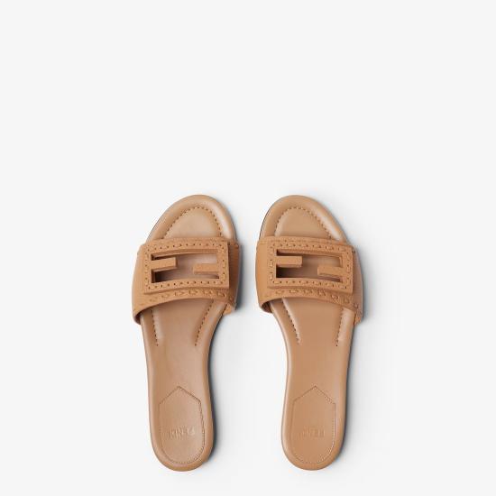 26FW 펜디 바게트 시에나 레더 슬라이드 8R8136AQY2F1WYD Brown - FENDI