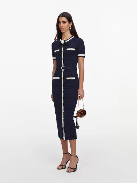 26FW 셀프 포트레이트 롱 원피스 PF26072MAN NAVY Blu - SELF PORTRAIT