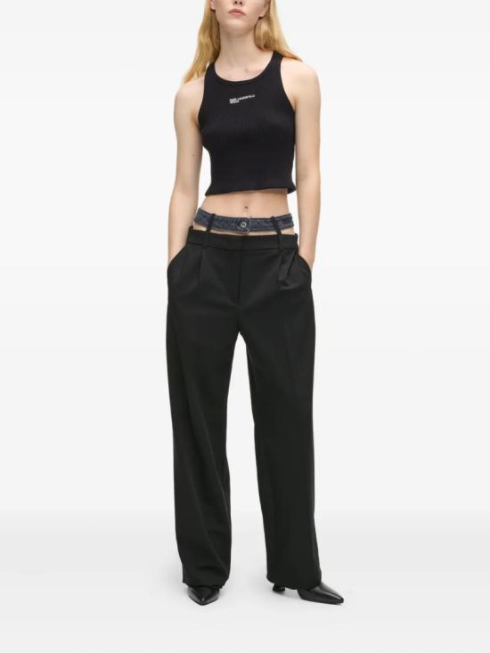 26SS 칼라거펠트 스트레이트 팬츠 B1W10085 Black - KARL LAGERFELD