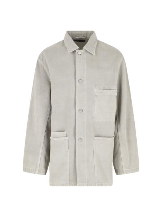 26SS 르메르 스노우 브로큰 트윌 유틸리티 오버셔츠 SH1266 LD1052BK201 Grey