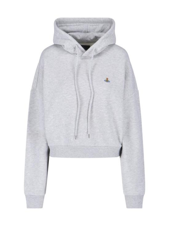 26SS 비비안웨스트우드 로고 자수 크롭 후드 1I01001A J00ASP001 Grey