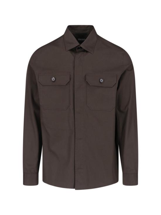 26SS 에르메네질도제냐 긴팔 셔츠 RUHV16A3 SOT8BM09G Brown