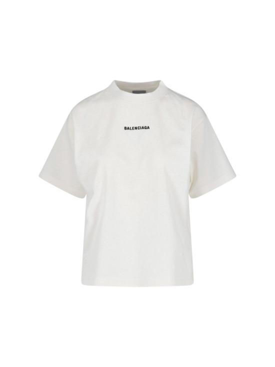 26SS 발렌시아가 백 미디엄 핏 티셔츠 850990 TTVJ19020 White
