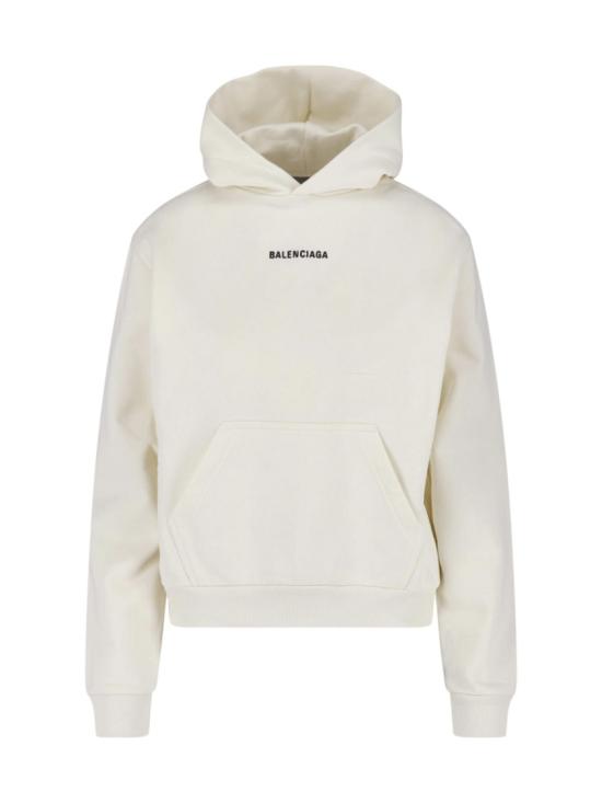 26SS 발렌시아가 드라이 플리스 로고 후드탑 851238 TTVJ29020 Neutrals