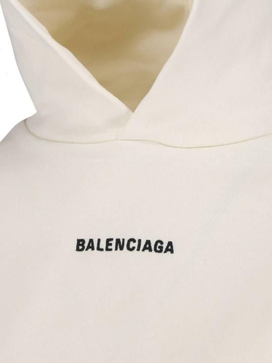 26SS 발렌시아가 드라이 플리스 로고 후드탑 851238 TTVJ29020 Neutrals - BALENCIAGA