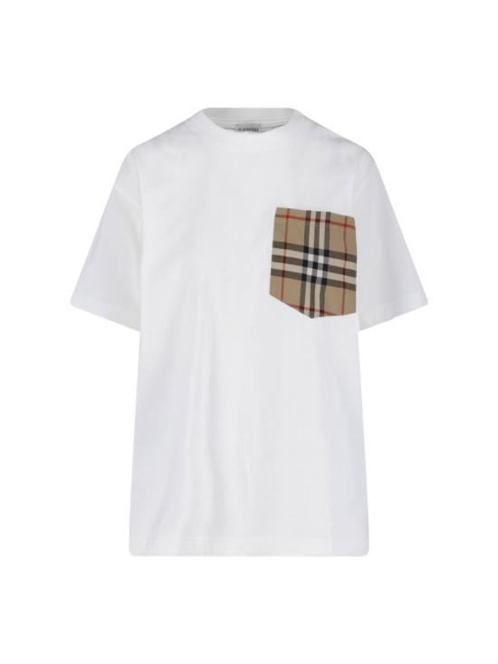 26SS 버버리 체크 포켓 티셔츠 8103971A1464 White