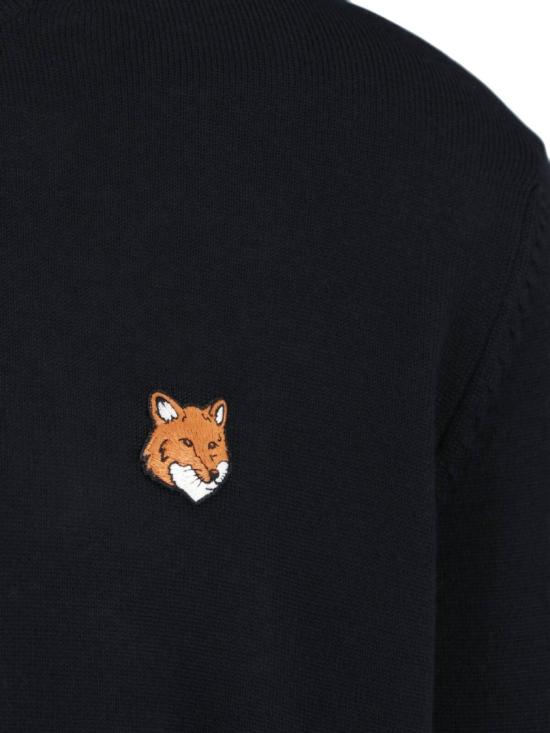 26SS 메종키츠네 폭스 헤드 메리노 레귤러 스웨터 PM00801KT1181P199 Black - MAISON KITSUNE