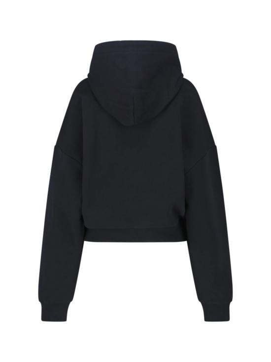 26SS 비비안웨스트우드 로고 자수 크롭 후드 1I01001A J00ASN401 Black - VIVIENNE WESTWOOD