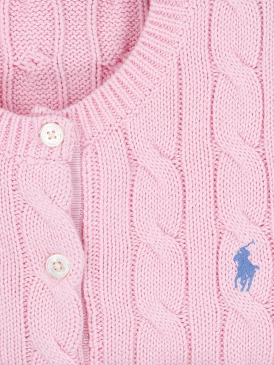 26SS 폴로 랄프로렌 폴로 자수 케이블 니트 가디건 211 971868010 Pink - POLO RALPH LAUREN