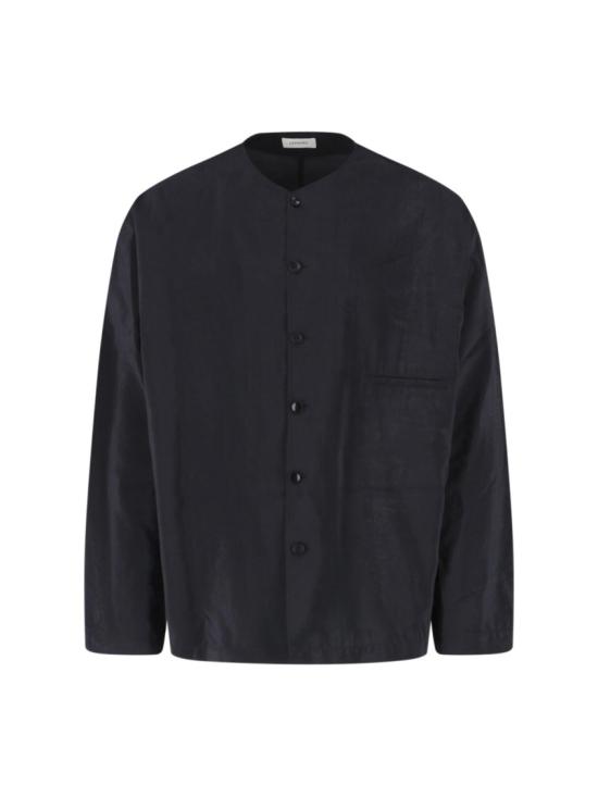 26SS 르메르 드라이 실크 V넥 셔츠 SH1235 LF1308BK999 Black
