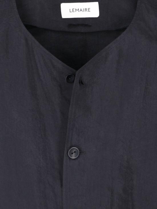 26SS 르메르 드라이 실크 V넥 셔츠 SH1235 LF1308BK999 Black - LEMAIRE