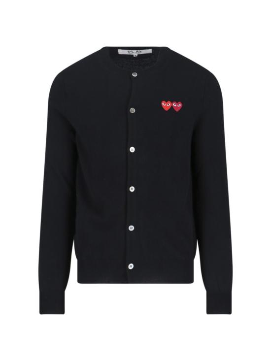 26SS 꼼데가르송 플레이 더블 하트 가디건 AX N057 0511 Black