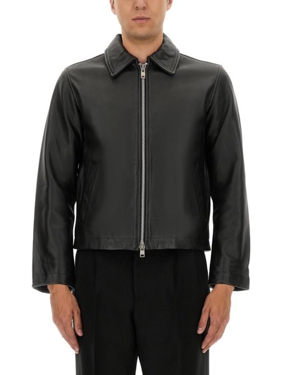  선플라워 숏 레더 자켓 6027 BLACK