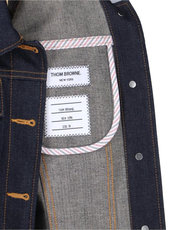  톰브라운 셀비지 데님 슈렁큰 재킷 FBC948U F1101415 Blue - THOM BROWNE
