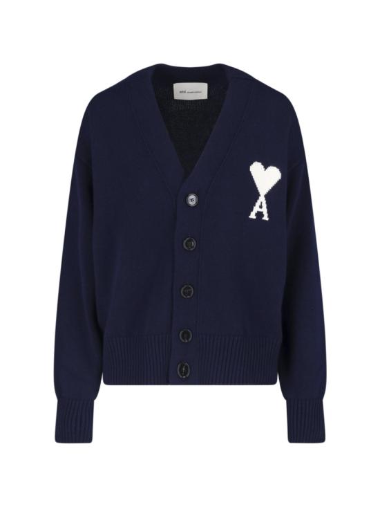 26SS 아미 울 드 하트 가디건 UKC380 KN0156A116 Blue