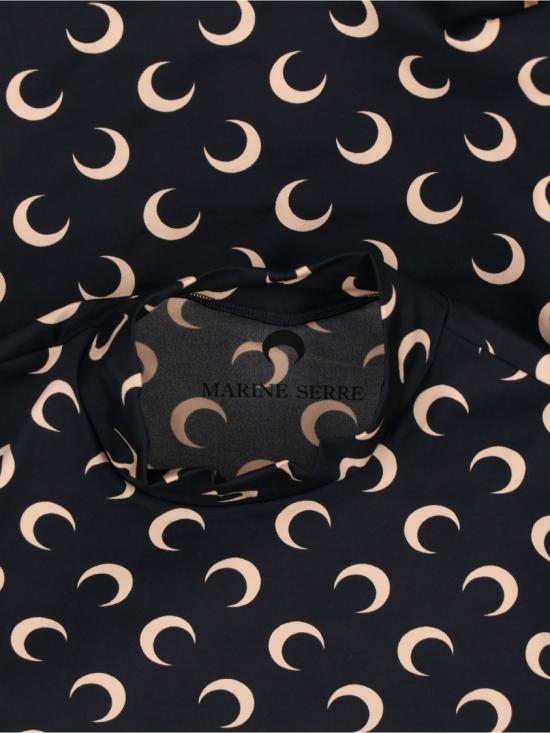 26SS 마린세르 문 프린티드 저지 세컨드 스킨 하이넥 탑 WTS005A CJER0001IT99 Black - MARINE SERRE