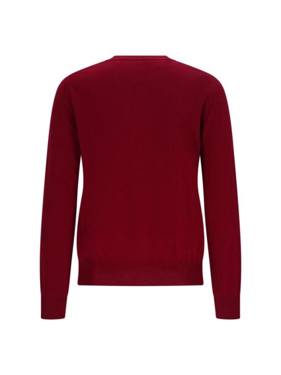 26SS 꼼데가르송 V넥 하트 와펜 가디건 AX N008 0514 Burgundy - COMME DES GARCONS