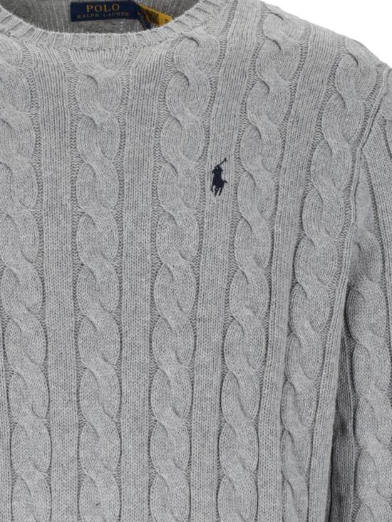 26SS 폴로 랄프로렌 로고 자수 케이블 니트 스웨터 710 775885013 Grey - POLO RALPH LAUREN
