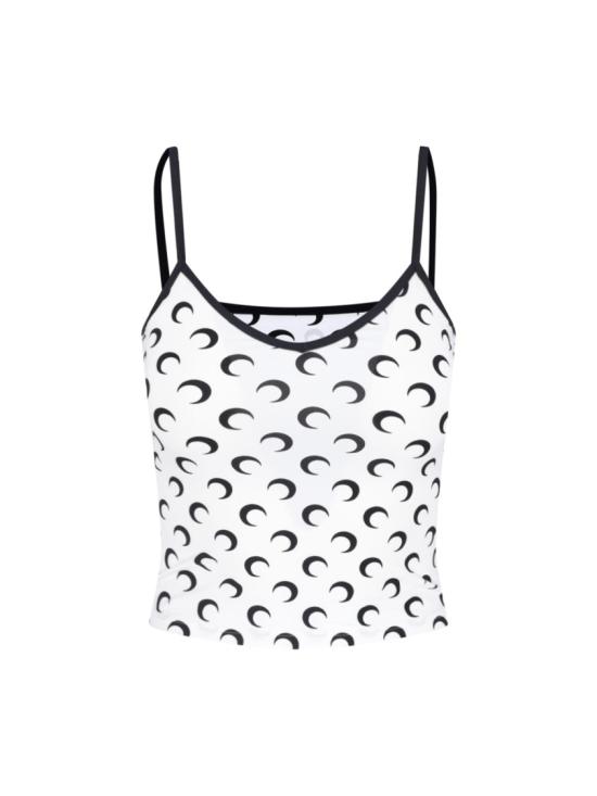 26SS 마린세르 문 프린트 저지 스트랩 탑 WTO508A CJER0001WH00 White