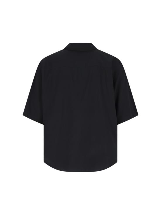 26SS 아미 숏슬리브 자수 아미 파리 박시 셔츠 HSH830 VI0036001 Black - AMI