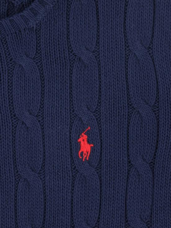 26SS 폴로 랄프로렌 포니 로고 피마코튼 케이블 니트 스웨터 211 971869008 Blue - POLO RALPH LAUREN