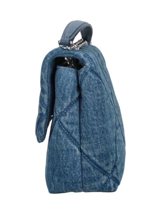 26SS 토리버치 다이아몬드 퀼트 데님 미니 탑 핸들 체인 월렛 178637401 Blue - TORY BURCH