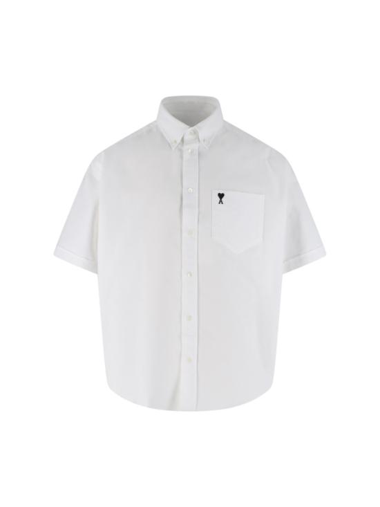 26SS 아미 코튼 박시 자수 아미 드 하트 HSH823 CO0031168 White