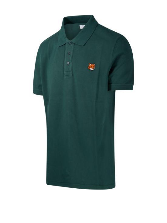 26SS 메종키츠네 폭스 헤드 레귤러 폴로 티셔츠 PM00209KP0002P399 BOTTLE GREEN DOM - MAISON KITSUNE