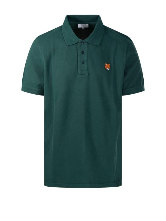 26SS 메종키츠네 폭스 헤드 레귤러 폴로 티셔츠 PM00209KP0002P399 BOTTLE GREEN DOM
