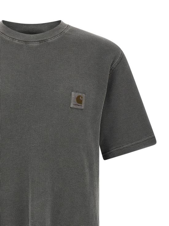 26SS 칼하트 WIP 숏슬리브 넬슨 와플 티셔츠 I036185 89GD BLACK DOM - CARHARTT WIP