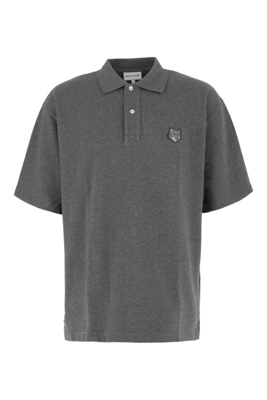 26SS 메종키츠네 폭스 헤드 컴포트 폴로 티셔츠 PM00210KP0001H131 MEDIUM GREY MELANGE DOM