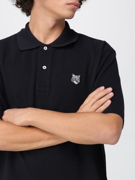 26SS 메종키츠네 폭스 헤드 컴포트 폴로 티셔츠 PM00210KP0001P199 BLACK DOM - MAISON KITSUNE