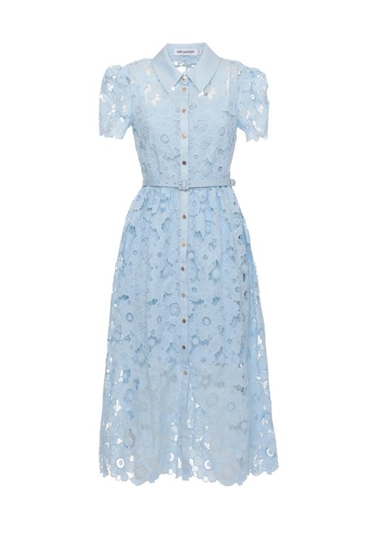 26SS 셀프 포트레이트 미디 원피스 AC26024MBL BLUE LACE COLLAREDBLUE Celeste
