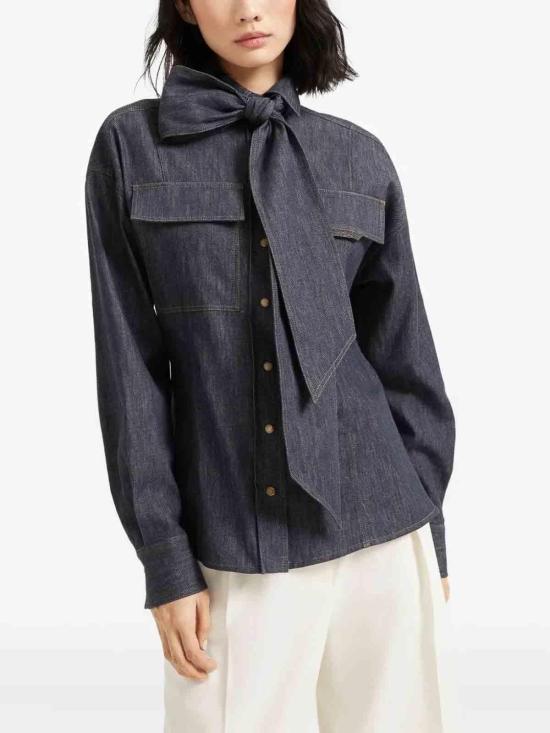 25FW 브루넬로 쿠치넬리 데님 셔츠 MA792MY506C001 Blue - BRUNELLO CUCINELLI