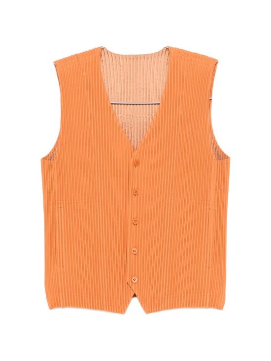 26SS 옴므 플리세 이세이 미야케 니트 베스트 HP66JE157 47 Brown