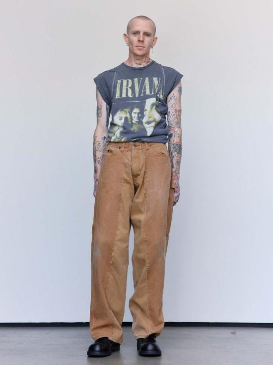  올드 파크 민소매 티셔츠 빈티지 코튼 폴드 티셔츠 - OLD PARK