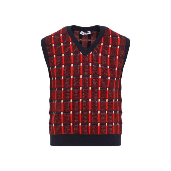 26FW 질샌더 니트 베스트 J22FB0152 J14852 646 RED FLAG - JIL SANDER