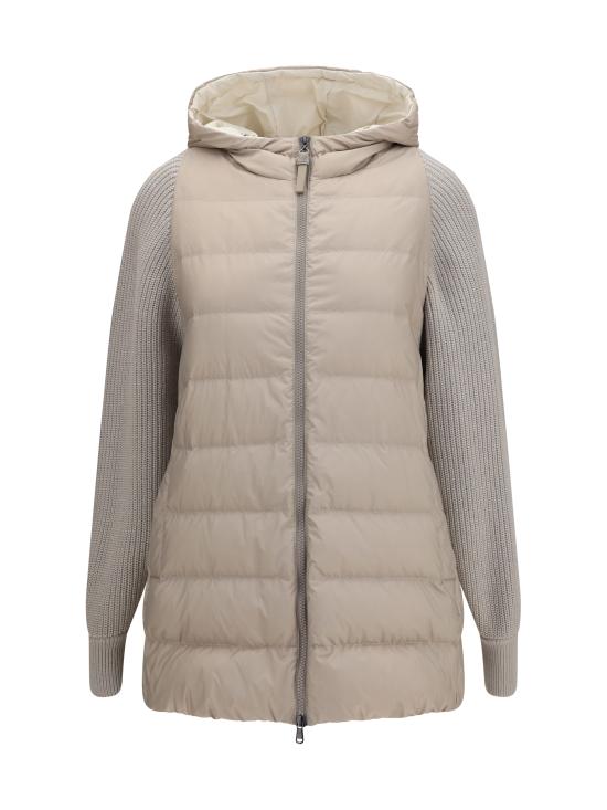 26FW 브루넬로 쿠치넬리 나일론 후드 다운 재킷 MD5987779P C7958 GREY