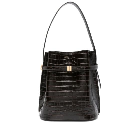 26FW 토템 벨티드 크로커 엠보스드 버킷백 244 WAL0048 LE0076 034 DABRO BROWN