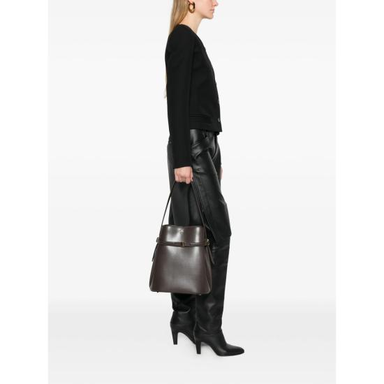 26FW 토템 벨티드 크로커 엠보스드 버킷백 244 WAL0048 LE0025 213 BARK BROWN - TOTEME