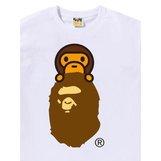 26SS 베이프 마일로 온 에이프 헤드 티셔츠 002TEM301002M WHITE - BAPE