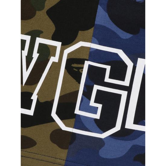 26SS 베이프 반팔 티셔츠 001CSM301009M NAVY GREEN BLUE - BAPE