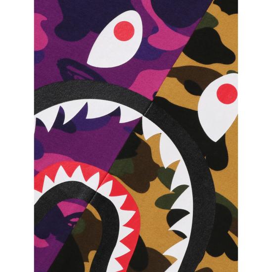 26SS 베이프 반팔 티셔츠 001CSM301009M PURPL YELLOW PURPLE - BAPE
