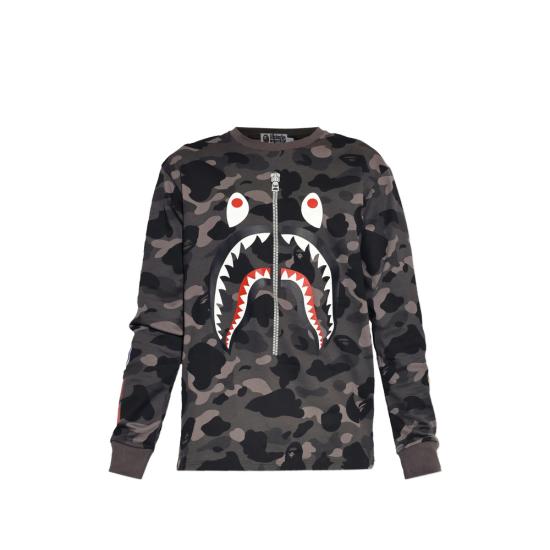 26SS 베이프 긴팔 티셔츠 001LTM301006M BLACK BLACK GREY