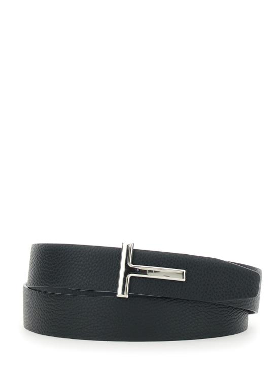 26FW 톰포드 레더 리버시블 버클 T 벨트 TB224LCL236SUNA Blu - TOMFORD