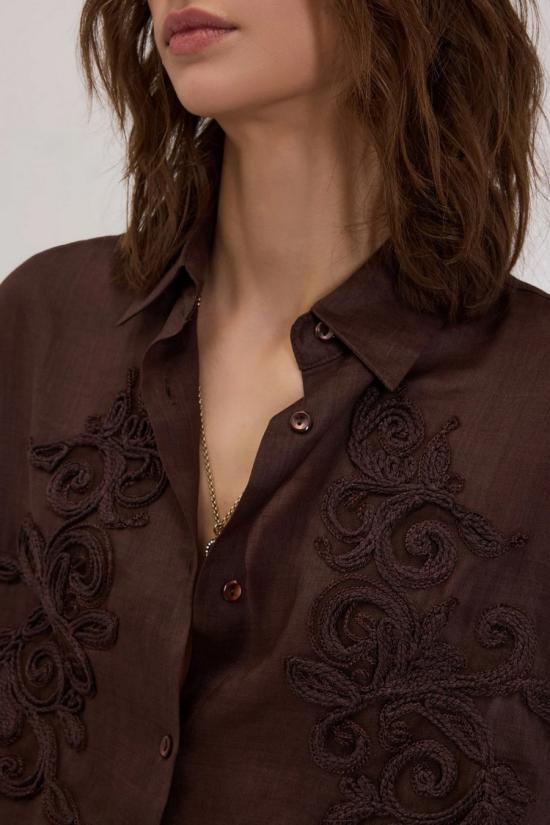 26SS 에르마노 블라우스 D48EK029E37MF190 Brown - ERMANNO