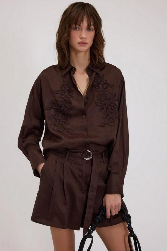 26SS 에르마노 블라우스 D48EK029E37MF190 Brown - ERMANNO